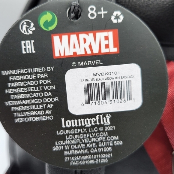New Loungefly Marvel Black Widow Backpack - Picture 6 of 7